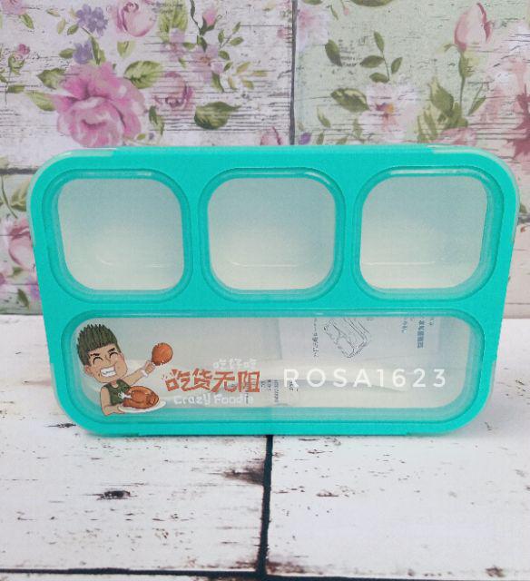 Yooyee 605 Mini Sekat 4 Lunch Box - Kotak Makan - Anti Tumpah - Asli