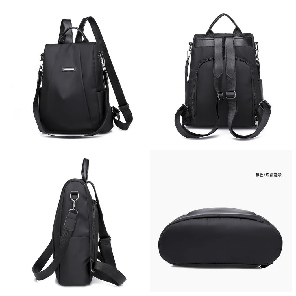 TAS RANSEL WANITA ANTI AIR BACKPACK KULIAH ATLAS HITAM TA253B5 PUNGGUNG SEKOLAH IMPORT FASHION KOREA