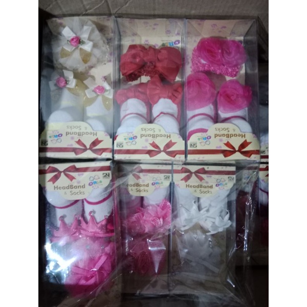 Kaos kaki set bandana/Kaos kaki bayi set/Headband &amp; socks