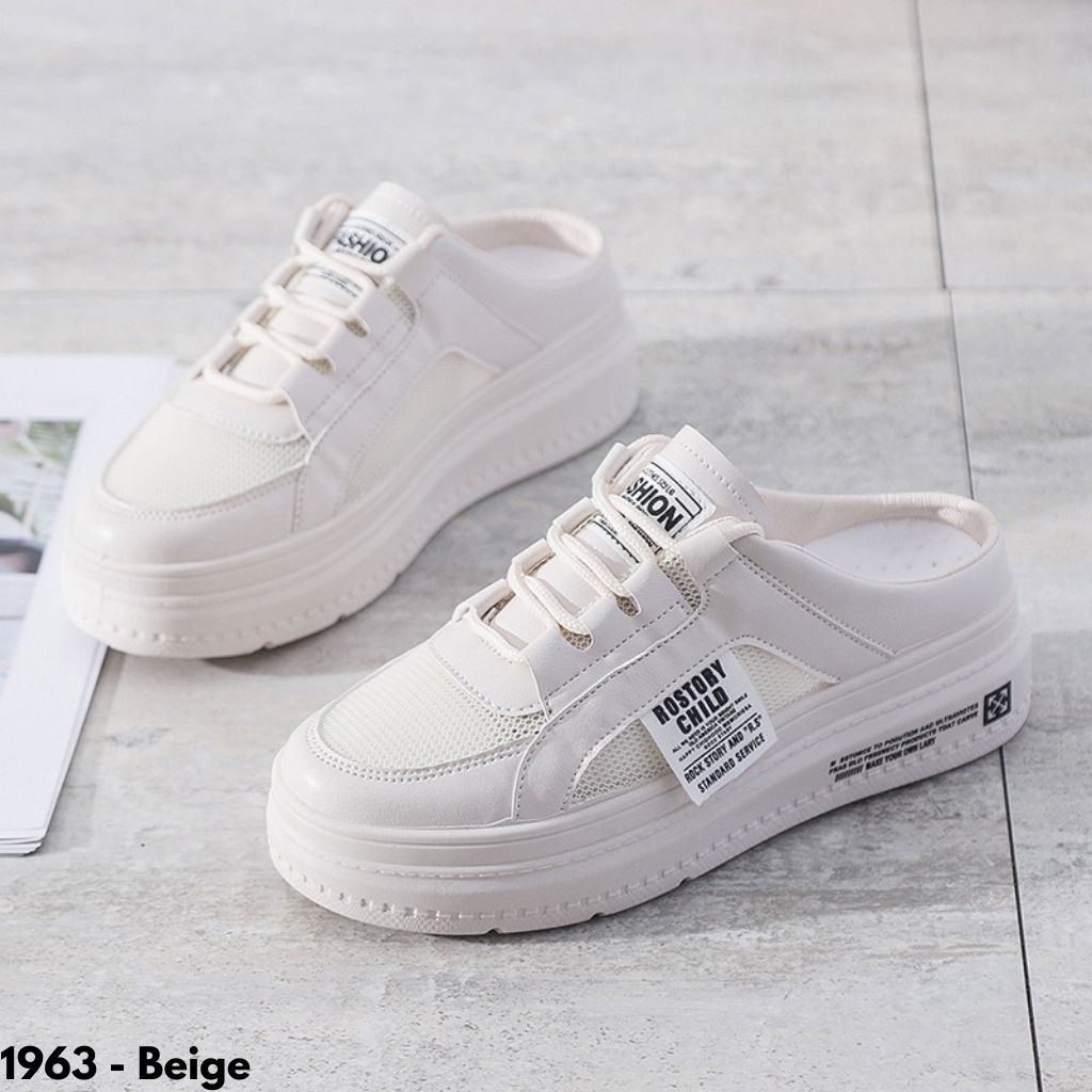 SNEAKERS WANITA SIMPLE SELOP REMAJA DEWASA BUMIL ANTI LICIN CASUAL KELUARAN TERBARU 1963