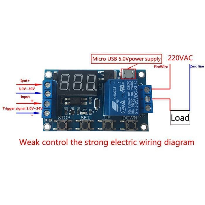 Timer Digital 5V PLC Delay Timer Cycle Control Relay Module DC 12V