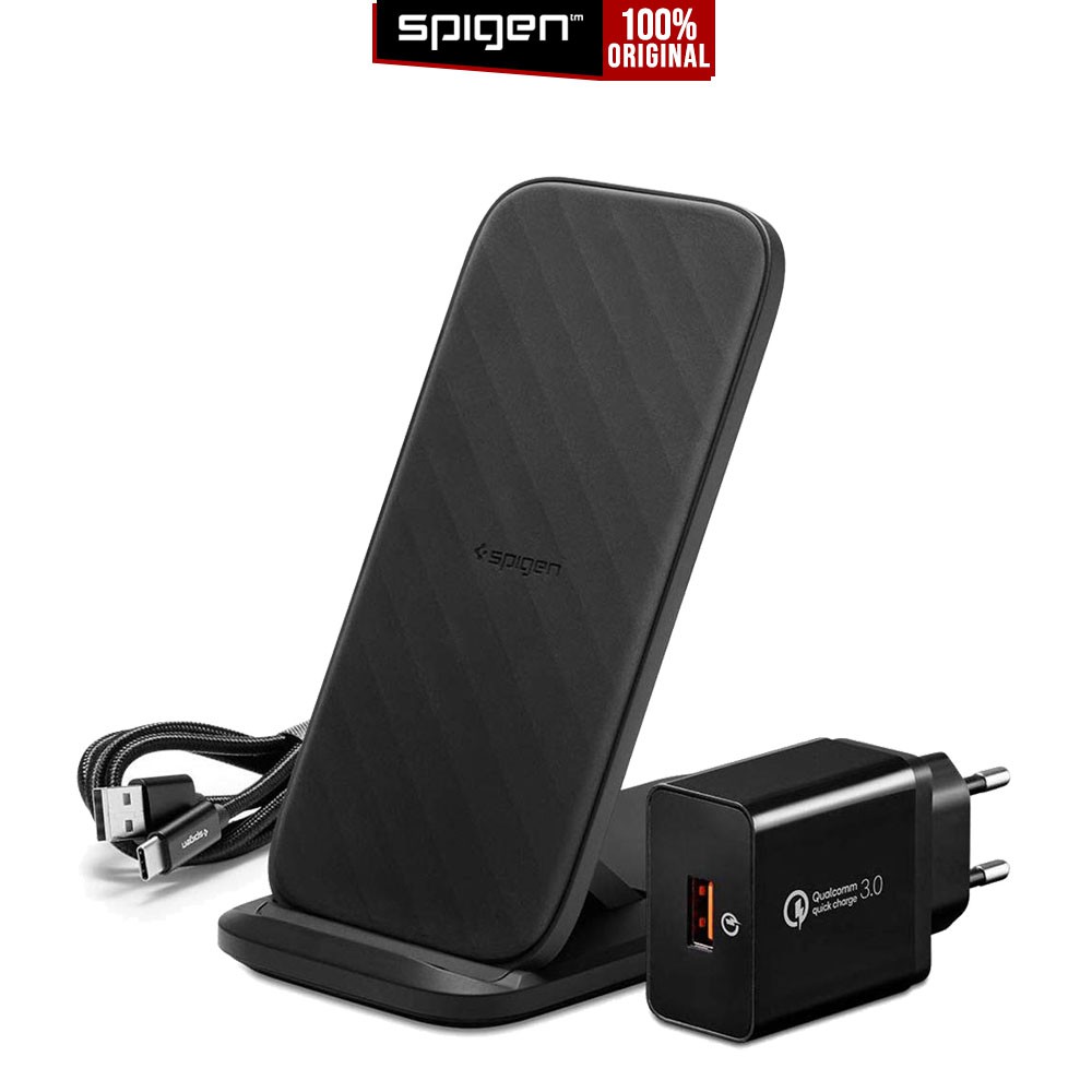 

Wireless Charger Spigen F316W Stand Qi Fast Charging iPhone Android