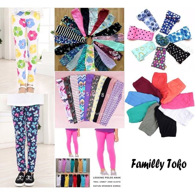 leging anak perempuan/ legging anak perempuan/ celana anak perempuan usia 1 2 3 4 5 6 7 8 9 10 11 12 13 /Legging Anak Panjang /Jegging Anak/Legging Anak Perempuan Motif &amp; Polos