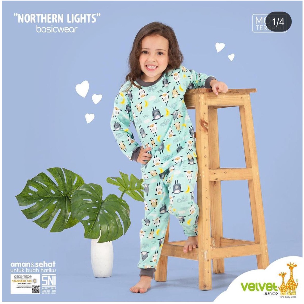 M dan L XL XXL SHOUTHERN CHARM / NORTHERN LIGHTS / MAGICAL ADVENTURES VELVET piyama velvet baju tidur bayi anak babeebabyshop