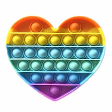 KAGU Fidget Pop It Square Mainan Edukasi Anak Rainbow Popit-LOVE