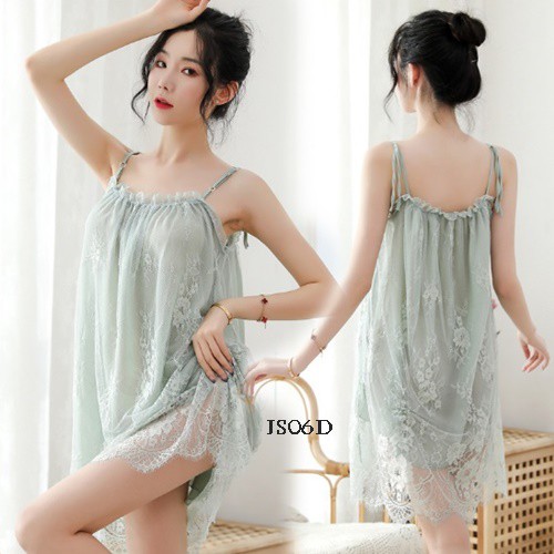 [SIAP KIRIM] BAJU TIDUR SEXY LINGERIE JUMBO SLEEPWEAR FIT TO XXL HIJAU TOSCA JS06D