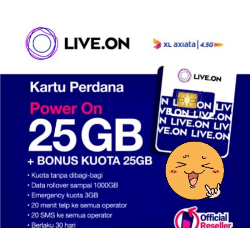 PROMO kartu perdana XL live on kuota 25gb+25gb bonus