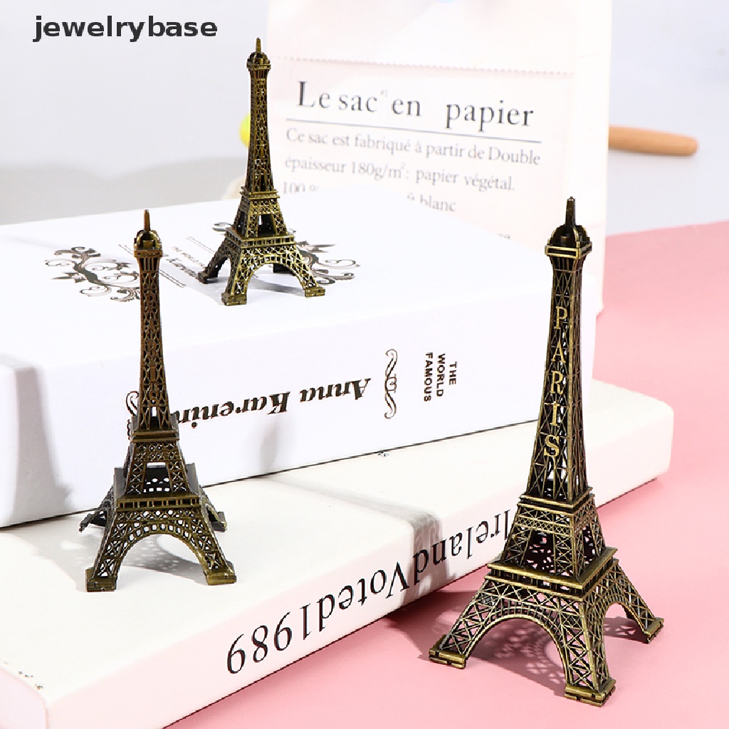 Patung Model Menara Eiffel Paris Bahan Metal Bronze Gaya Retro Untuk Dekorasi Meja Rumah