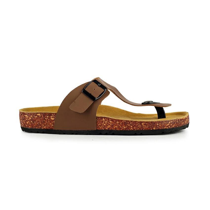 Erina Brown | Sendal Jepit Tali Kulit Simpel Kayu Wanita Women Sandal Footwear | FORIND x Zensa