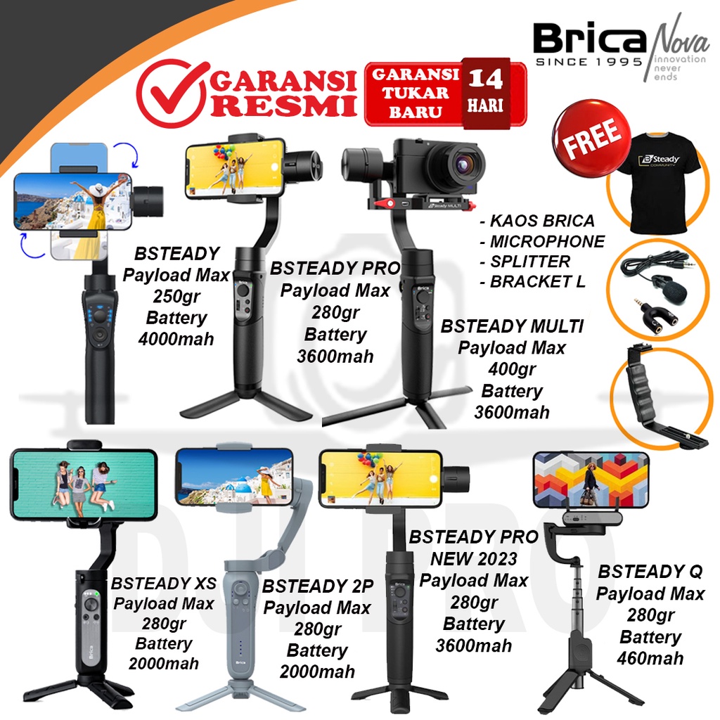 Jual Brica B-Steady PRO 3-Axis Gimbal Hp Smartphone Stabilizer ...