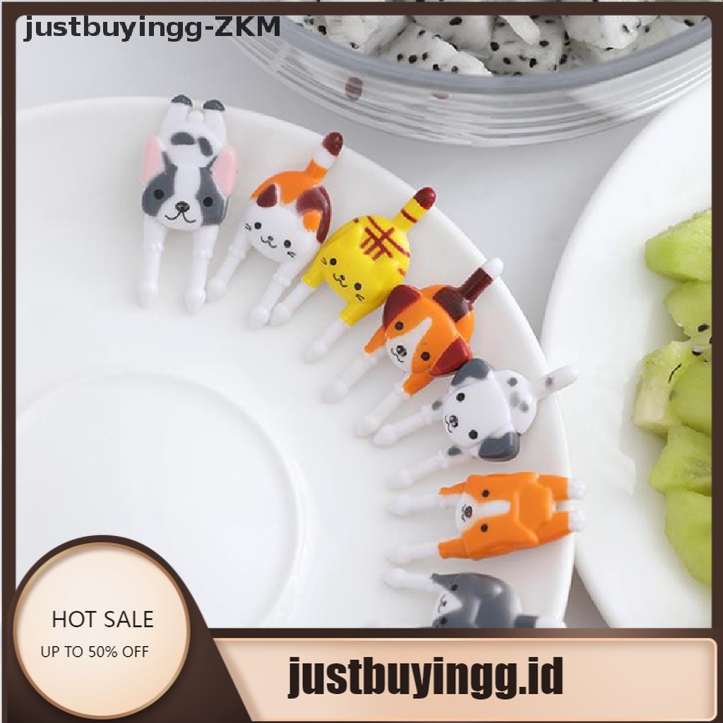 [justbuyingg] 7Pcs Cute Mini Animal Cartoon Fruit Forks Lunch Bento Accessories Party Decor [zkm]