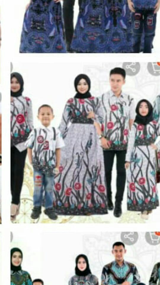 Batik Couple Keluarga Sania Ruffle Ori Ndoro Jowi Dnt Motif Ilalang Putih