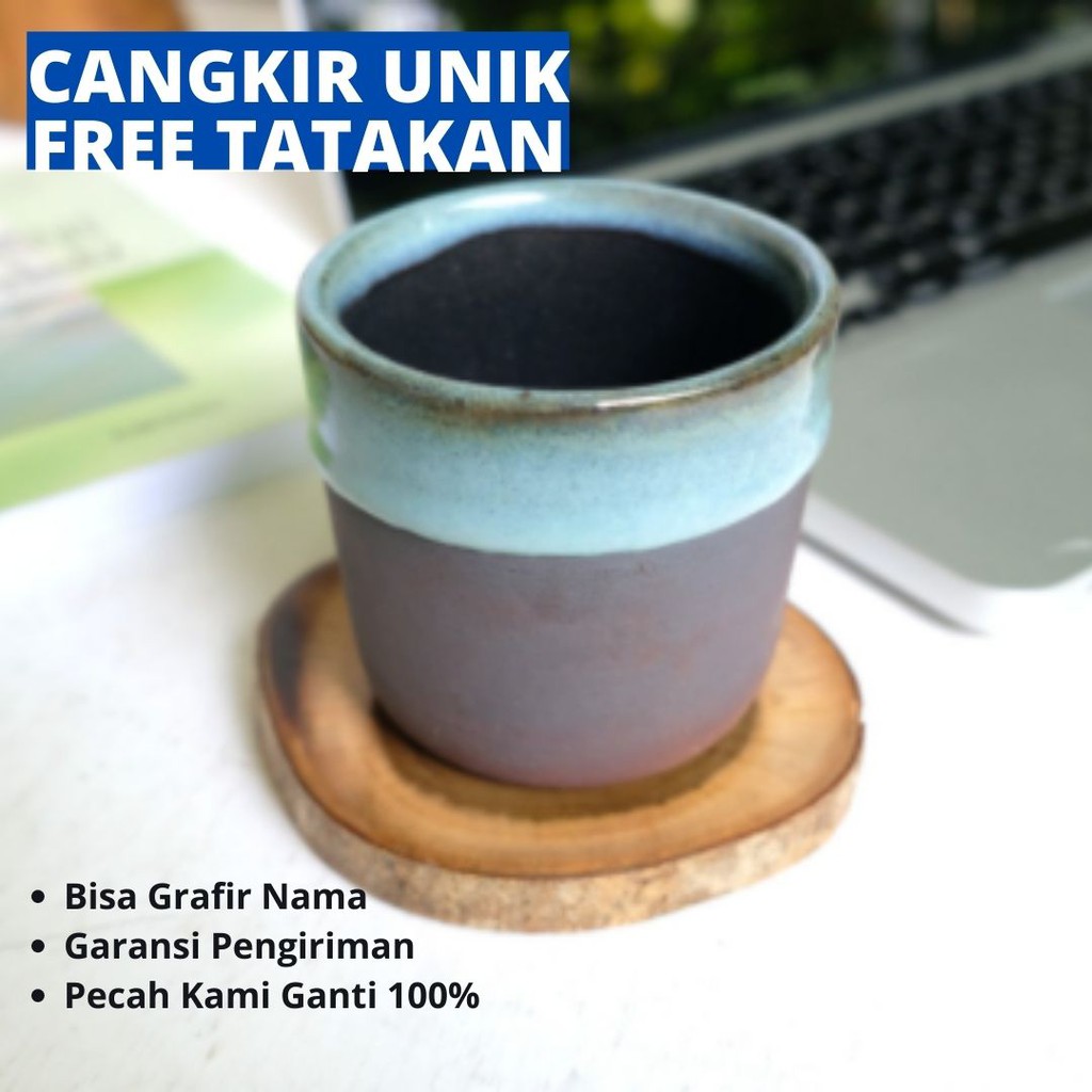 Naruna Cangkir Keramik Unhandle Warna Coklat Doff Include Naruna Cangkir Keramik Unhandle Warna Coklat Doff Include