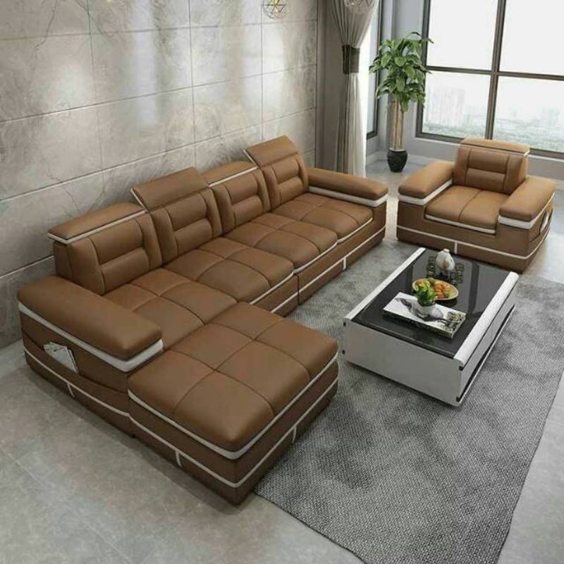 Sofa Kulit Sintetis Sofa Tamu Mewah Elegant Sofa Tamu Berkualitas Fullseat