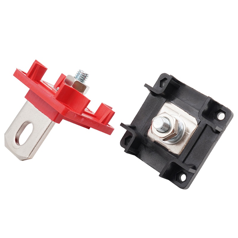 200A Dedicated Terminal Block, Suitable for All-Copper Solar Connector 4000W Brass Inverter Battery Terminal(Red)