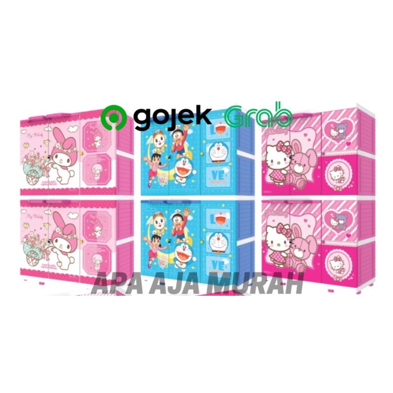 LEMARI PLASTIK ANAK GANTUNG 3 PINTU / LEMARI PLASTIK ANAK JUMBO MEGA MSC HANGER PREMIUM NAIBA 2194