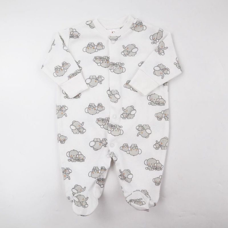 BABY K2 - Baby Sleepsuit Littleduck Isi 3 Pcs Motif Gajah Abu