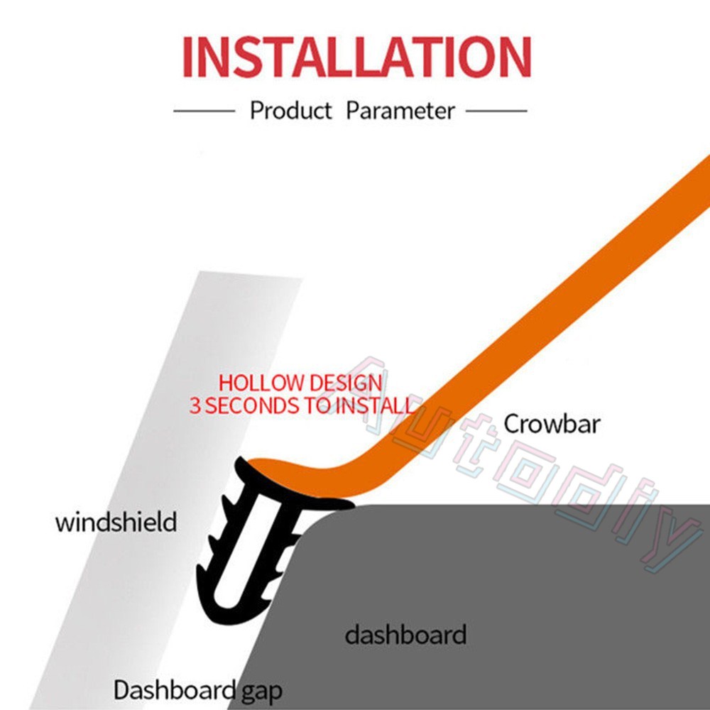 Car 1.6M T Shape Car Dashboard Cover Peredam Suara Kedap Suara Karet Sealing Strip Mobil Windshield Untuk Proton Honda Toyota Mazda Universal