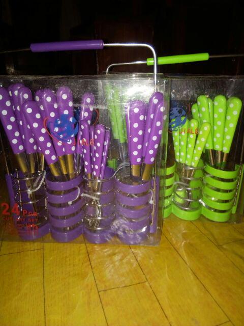 Rantangshop Sendok Fancy Polkadot Cutlery Set Garpu Makan Sendok Teh  Pisau Steak