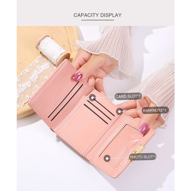 TASBLUE Dompet Lipat Wanita Dompet Mini Wanita Import Ala Korea Real Dompet Pendek Kecil Cantik Terbaru D236 Dompet Lipat Foto Multifungsi Untuk Dompet Fashion Wanita