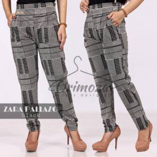 ZARA ORIMOZA Celana  Baggy  Wanita motif kotak  Bahan 