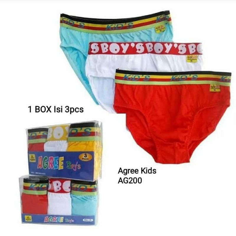 Agree AG200KL Celana Dalam Anak Laki-Laki 1 Box Isi 3 Pcs | Cd Anak Cowok