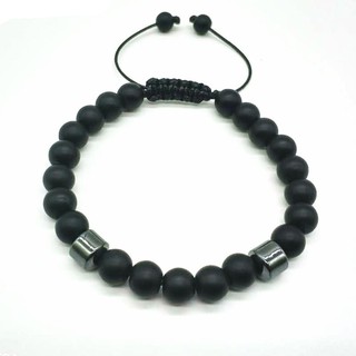  Gelang  Tali  Kepang Bohemian Batu Black Onyx 8mm Shopee  