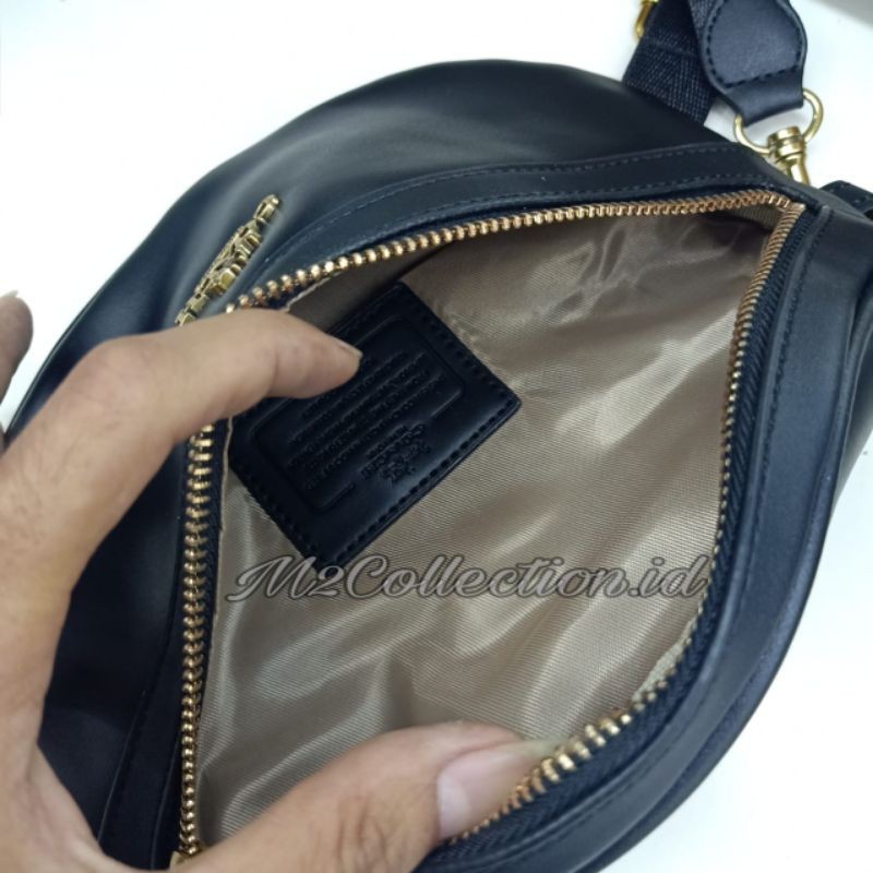 Waistbag Coach Mini Full Black Belt Bag Import