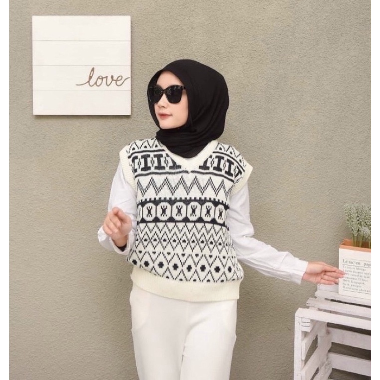 MONACO VEST ROMPI RAJUT / Vest Rajut wanita / Rompi Korea