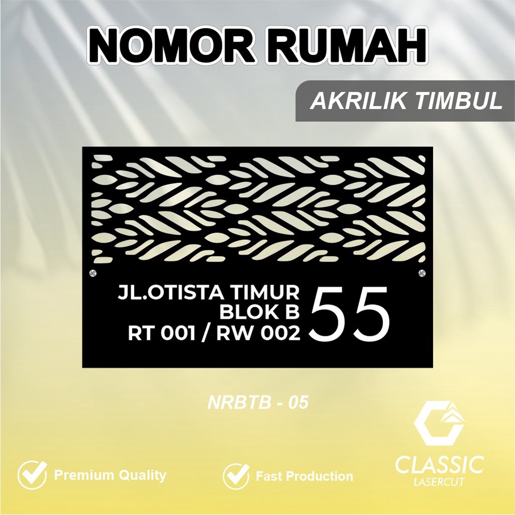 Papan Nama Alamat Rumah Timbul + Bolong Custom / Papan Alamat Rumah / Nomor Rumah / Custom Nomor Rum