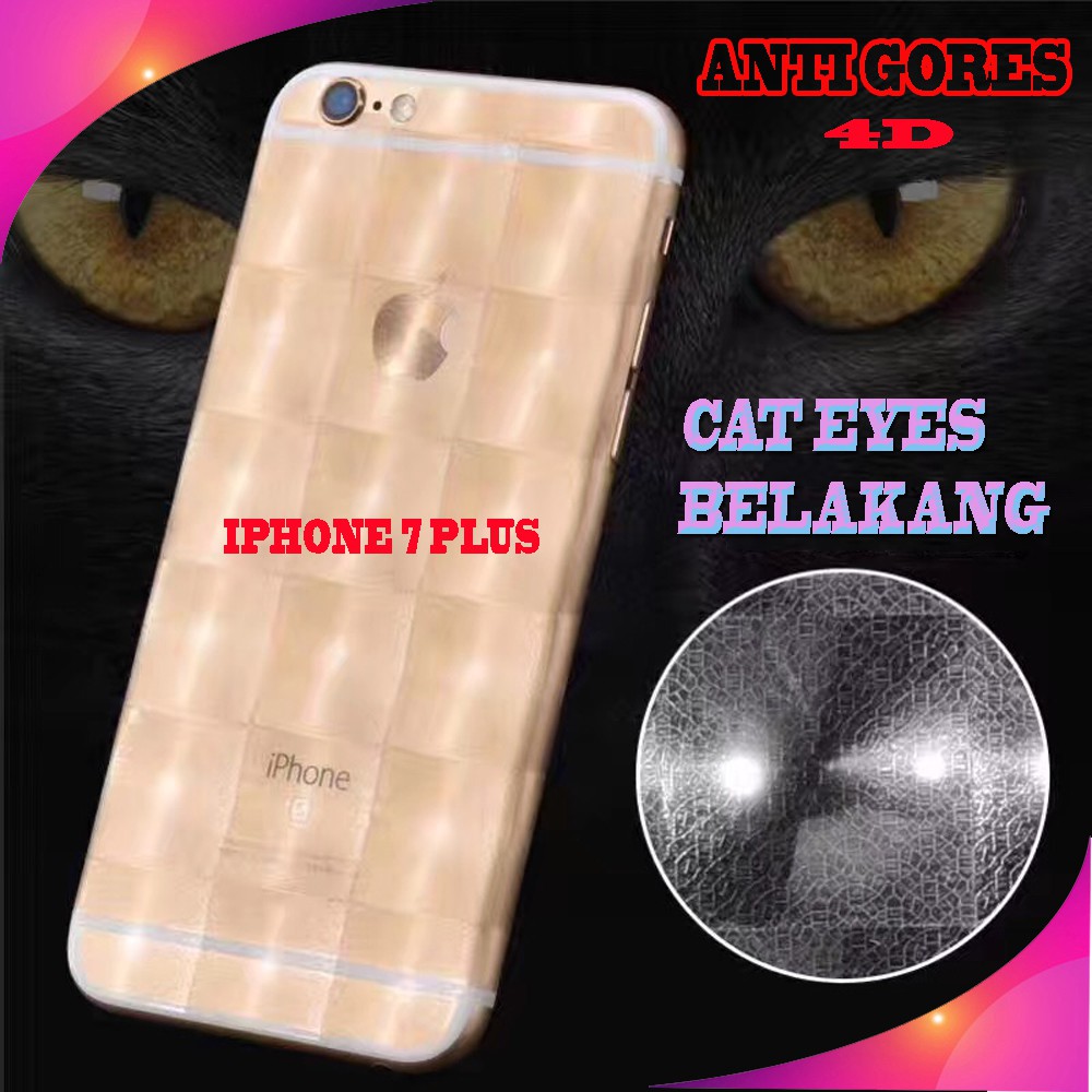 Anti Gores 4D Cat Eyes Belakang Untuk Iphone 5/ 6 4. /6 5.5 /7 4.5 / 7 Plus ScreenGuard AntiGores