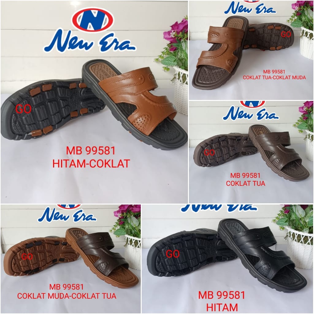 gof NEW ERA MB E 99581 Sandal Selop Pria Casual Sandal Slop Karet Pria Dewasa Sendal Slide Pria Keren