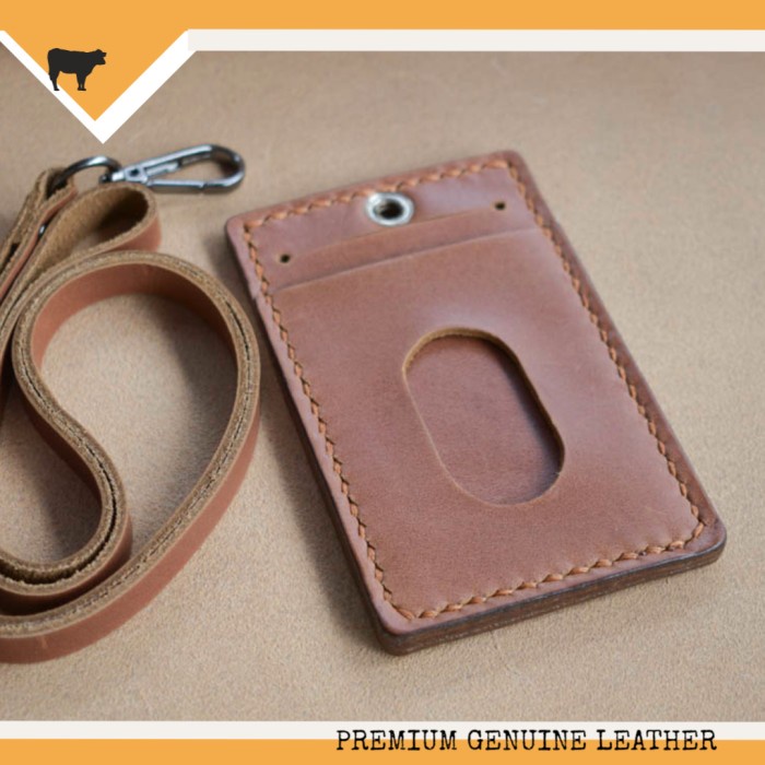 

Cuci Gudang Gantungan Name Tag Id Card Pegawai Kulit Asli Handmade Warna Brown Tan Bergaransi
