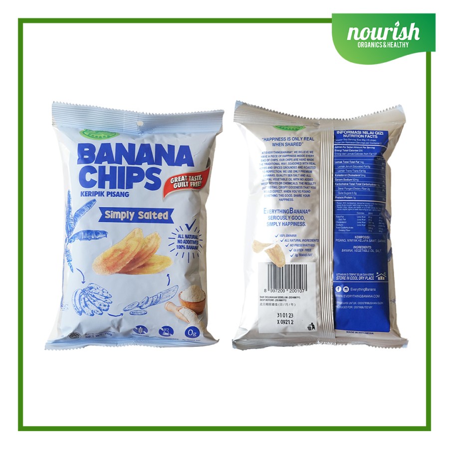 Everything Banana Chips Simply Salted 70gr