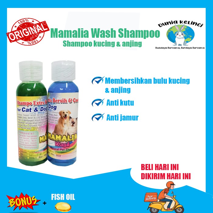 SHAMPOO KUCING ANJING MAMALIA WASH ANTI KUTU JAMUR WANGI SHAMPO