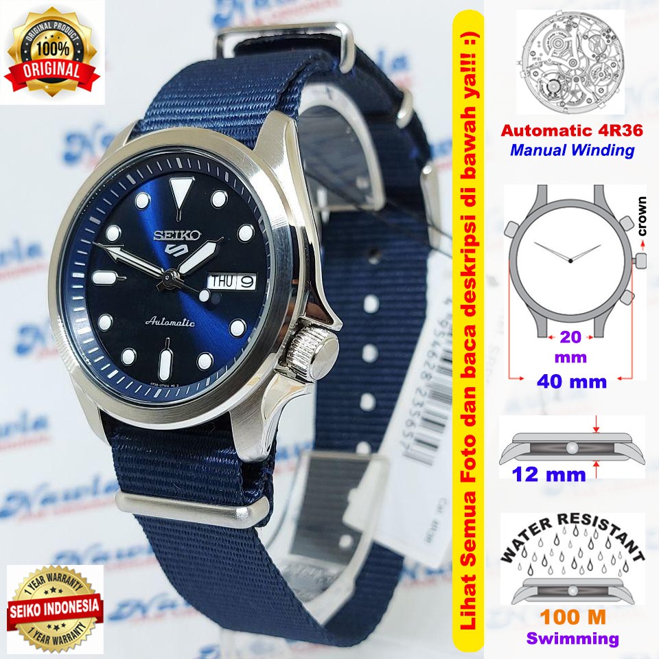 Seiko 5 Sports SRPE63K1 Automatic Blue Dial - Jam Tangan Pria SRPE63