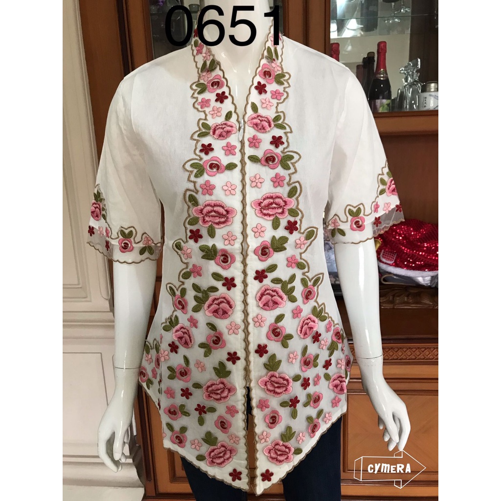 Kebaya alexuez bordir organdi pink 0651 pdk kebaya brukat premium