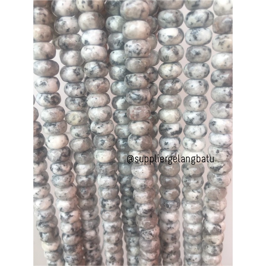 batu rondelle Faceted Hexagon Stone Beads 4 x 8mm dalmantion agate fashion supplier bahan aksesoris