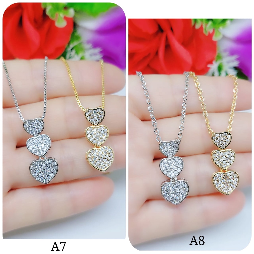 Xuping kalung love mata 3 susun lapis emas