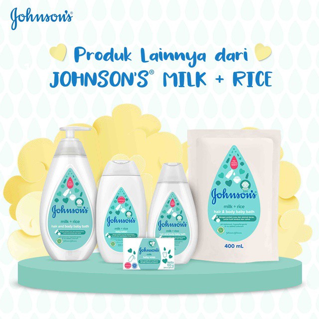 Johnsons Baby Milk Rice Hair And Body Bath 200 ML