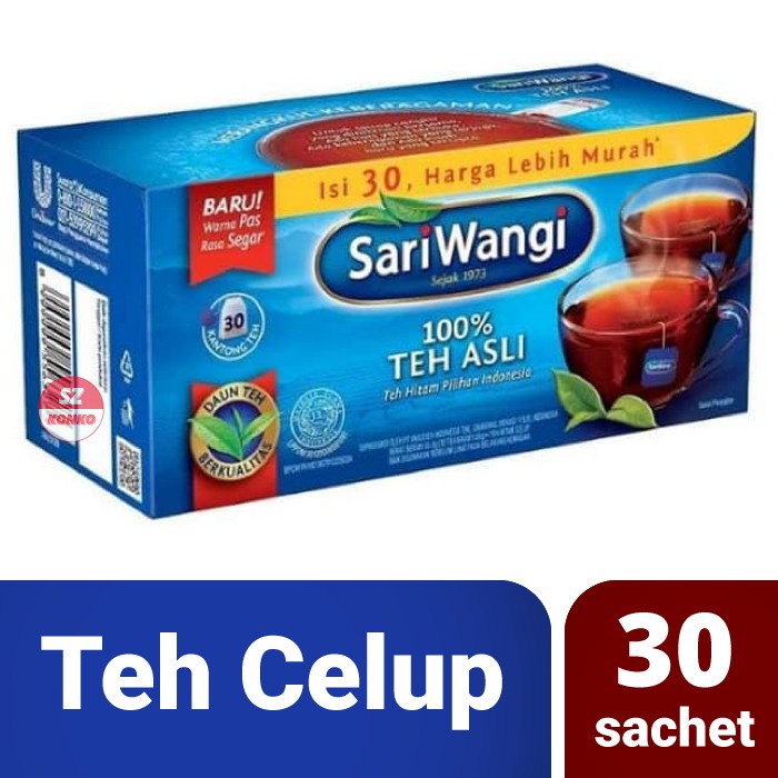 Jual Teh Sariwangi Asli 1 Kotak Isi 30 Sachet Tea Bag Indonesia