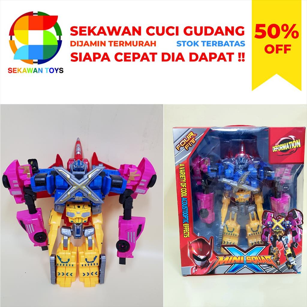 Mainan Robot Mini Squad Four  Fit 4in1 SEKAWAN SALE 15