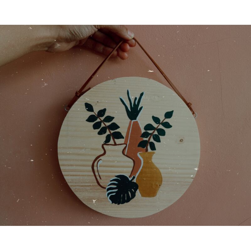 PAINTING KIT fresh leaves wood/DIY wall art decor