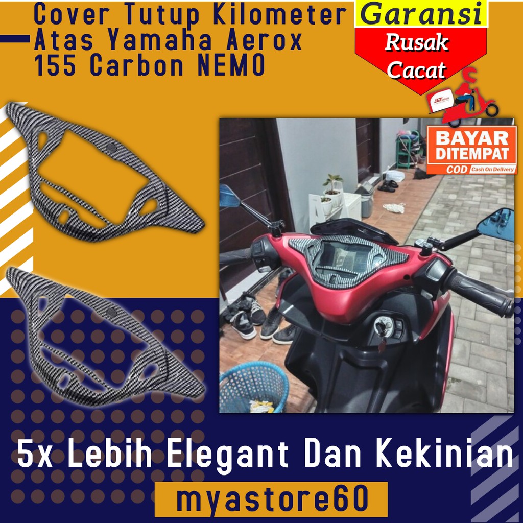 Cover Tutup Pelindung Kilometer Atas Aerox Aksesori Variasi Yamaha Aerox 155 Carbon NEMO