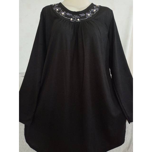 Blouse Mutiara putih 054 mote leher