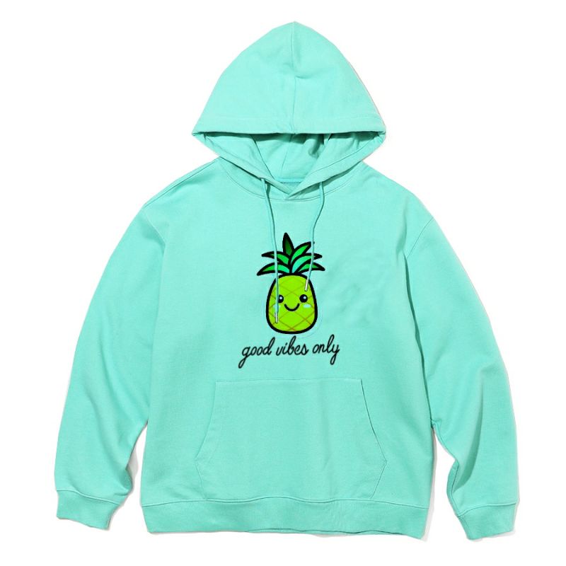 S - XXXXXL(6XL) Zip Hoodie PINEAPPLE NANAS Good Vibes only Tosca Jaket Resleting BIGSIZE JUMBO OVERSIZE Pria Wanita Sweater Korean Style Peach Peachy Tosca Tumblr