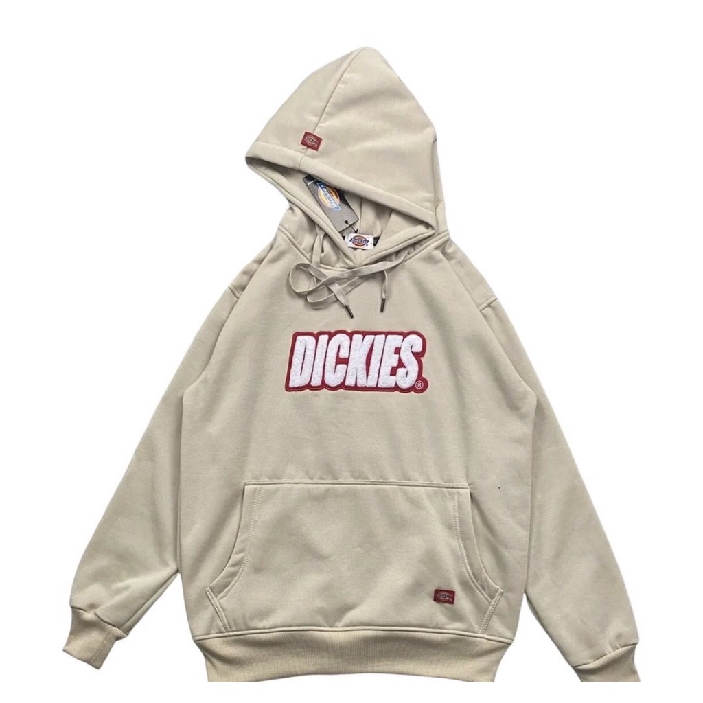 HOODIE DICKIES - TEXT BORDIR KREM MIRROR 1:1 ORIGINAL JAKET SWEATER PRIA