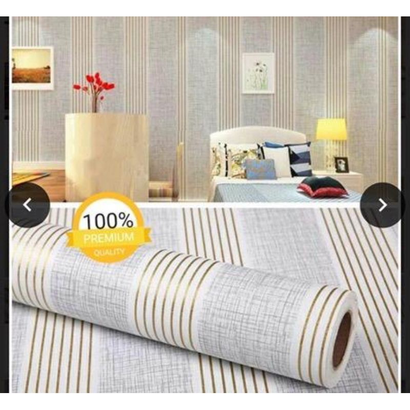 WALLPAPER STIKER DINDING MOTIF SALUR GOLD