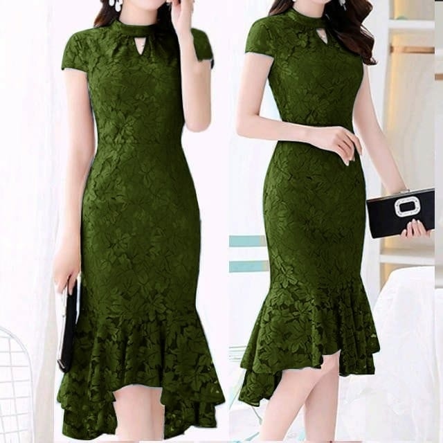 DRESS SHOPIA LACE MERMAID / MIDI DRESS BRUKAT