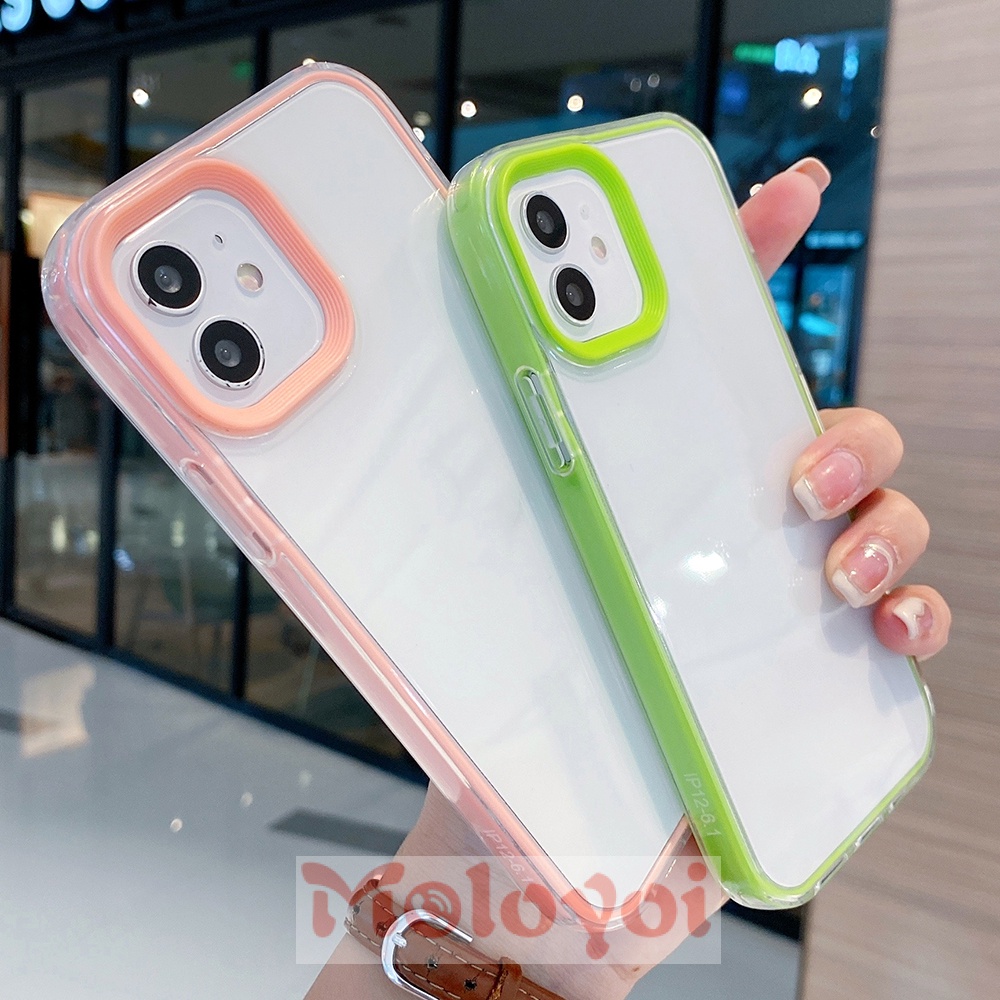 Soft Case TPU Transparan Warna Polos Untuk IPhone 7 8 Plus XR 13 12 11 Pro MAX X XS MAX SE 2020